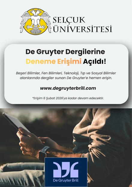 De Gruyter Veritabanı 06.02.2026 tarihine kadar Üniversitemiz Deneme Erişimine Açılmıştır